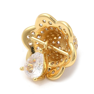 Rack Plating Brass Pave Cubic Zirconia Pendants KK-R150-02G-1