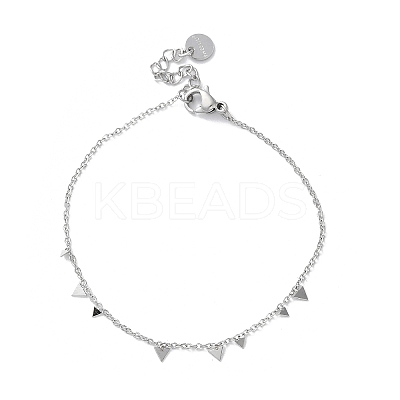 304 Stainless Steel Cable Chain Bracelets for Women BJEW-A036-20P-1