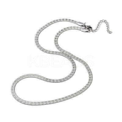 Non-Tarnish 304 Stainless Steel Herringbone Chain Necklaces LS-NJEW-P282-01P-1
