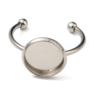 Tarnish Resistant 304 Stainless Steel Open Cuff Ring Findings STAS-H215-01B-P-1
