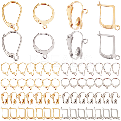 72Pcs 8 Style 304 Stainless Steel Leverback Earring Findings STAS-SC0007-57-1