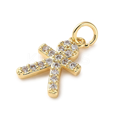 Brass Micro Pave Cubic Zirconia Charms LS-KK-I383-05G-03-1