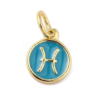 Real 18K Gold Plated Brass Enamel Charms KK-L216-001G-A05-1