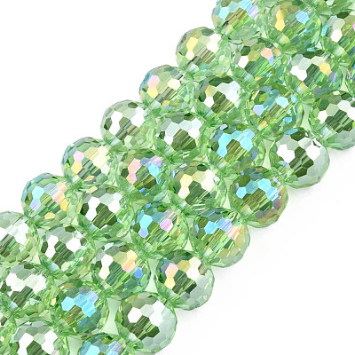 Electroplate Transparent Glass Beads Strands EGLA-N002-46-H05-1