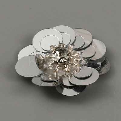 Flower Shape PVC Sequin/Paillette Beading Appliques DIY-WH0308-287G-1