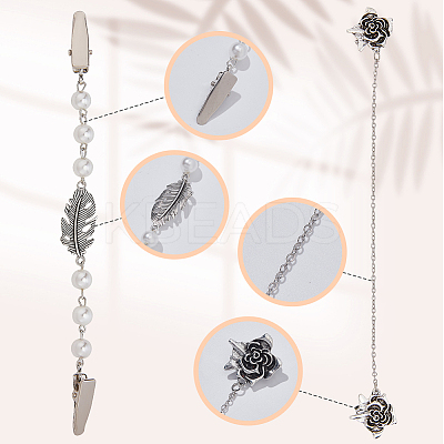 5Pcs 5 Styles Alloy Cardigan Clips AJEW-AR0004-96-1
