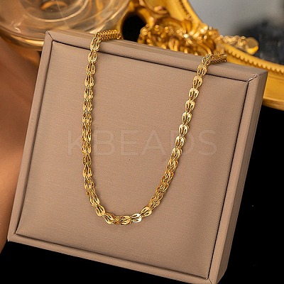 304 Stainless Steel Link Chain Necklaces for Women Men NJEW-Q028-09G-1