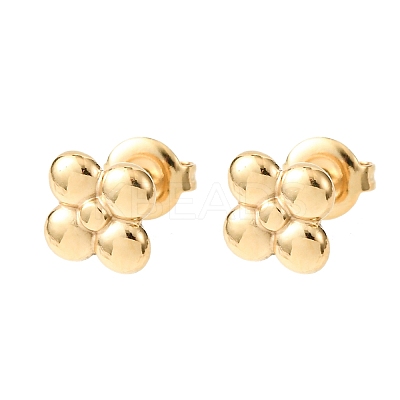 304 Stainless Steel Flower Stud Earrings EJEW-K268-83G-1
