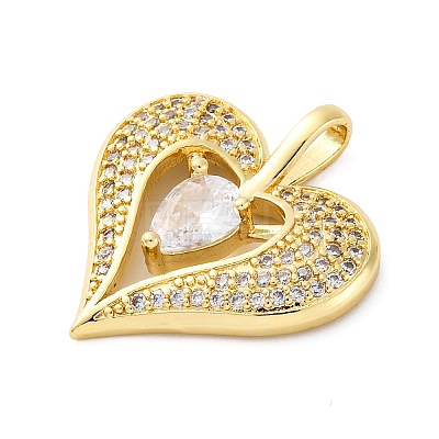 Brass Micro Pave Cubic Zirconia Pendants KK-S510-32G-02-1