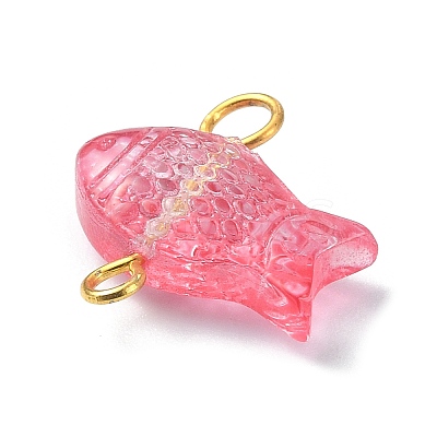 Spray Painted Transparent Glass Connector Charms PALLOY-JF02118-1