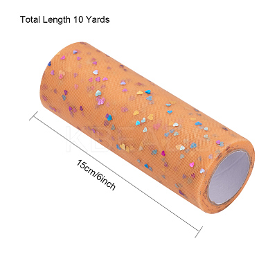 Heart Glitter Sequin Deco Mesh Ribbons OCOR-BC0007-11-1