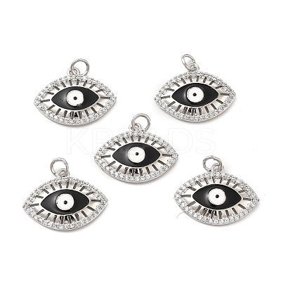 Brass Micro Pave Cubic Zirconia Pendants KK-E068-VB080-2-1