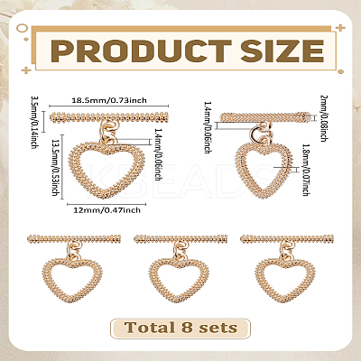 8Bags Rack Plating Brass Toggle Clasps KK-LP0004-49-1