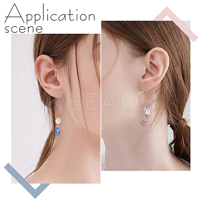 40Pcs 4 Colors PVD Vacuum Plating 316L Surgical Stainless Steel Hoop Earring Findings STAS-PH0001-60M-1