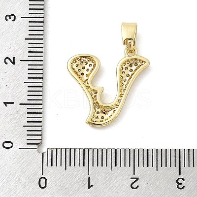 Brass Micro Pave Cubic Zirconia Pendants ZIRC-C012-01G-22-1