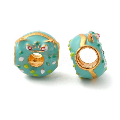 Cartoon Animal Donut Alloy Enamel European Beads FIND-U008-02G-B-1