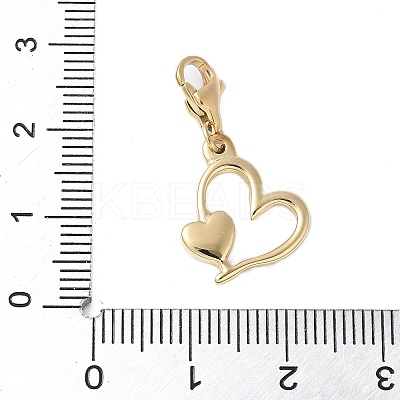 304 Stainless Steel Heart Pendant Decoration STAS-S165-21G-1