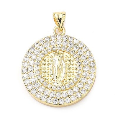 Brass Micro Pave Cubic Zirconia Pendants KK-H539-17A-03-1