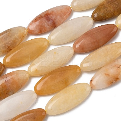 Natural Golden Silk Jade Beads Strands G-B078-E18-01-1