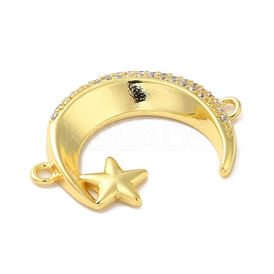 Brass Micro Pave Clear Cubic Zirconia Connector Charms FIND-Z041-16G-1