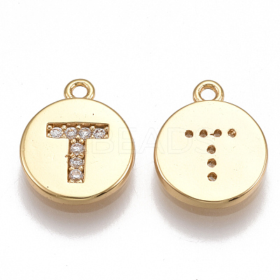 Brass Cubic Zirconia Charms KK-T038-194G-T-1