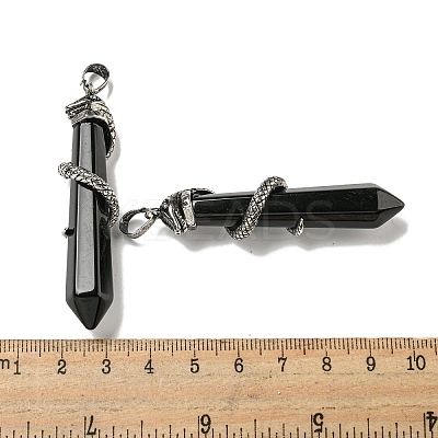 Natural Obsidian Pointed Big Pendants G-F766-07AS-08-1