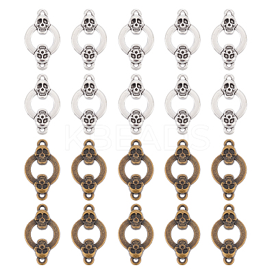 20Pcs 2 Colors Tibetan Style Alloy Connector Charms FIND-AR0002-96-1