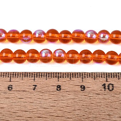 Transparent Electroplate Glass Beads Strands EGLA-Q132-6MM-01A-14-1