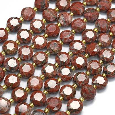 Natural Red Sesame Jasper Beads Strands G-C116-A134-01-1