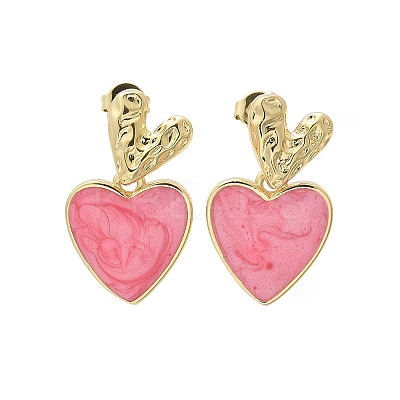 Brass Dangle Stud Earrings EJEW-F359-12G-1