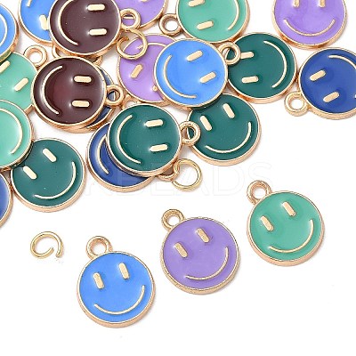 24Pcs 6 Colors Alloy Enamel Charms ENAM-FP0001-65-1
