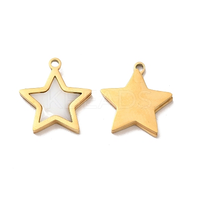 Ion Plating(IP) 304 Stainless Steel Star Charms LS-STAS-A080-11G-1