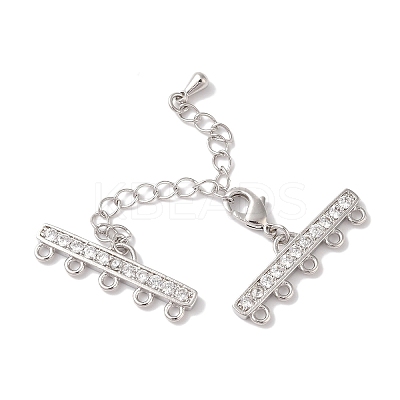 Brass Micro Pave Cubic Zirconia Chain Extender KK-L216-004D-P-1