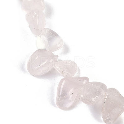 Natural Rose Quartz Nuggets Beads Strands G-B125-A09-01-1