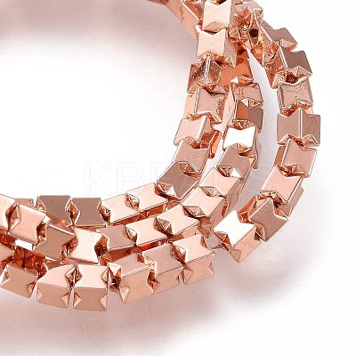 Electroplated Non-magnetic Synthetic Hematite Beads Strands G-M359-04RG-1
