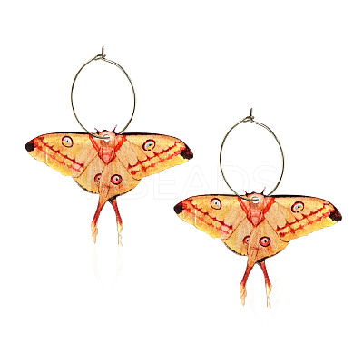 Butterfly Alloy Acrylic Hoop Earrings FS-WG09DCE-04-1