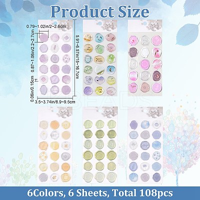 6 Sets 6 Styles PVC Adhesive Stickers DIY-CP0007-61-1