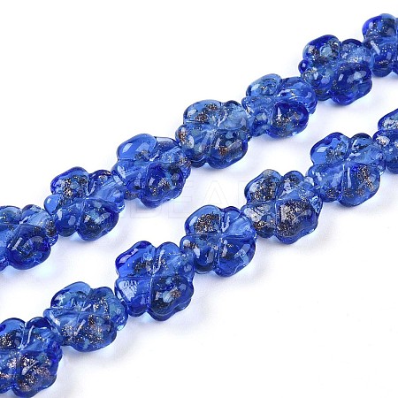 Luminous Handmade Gold Foil Glass Beads Strands FOIL-N029-01H-1