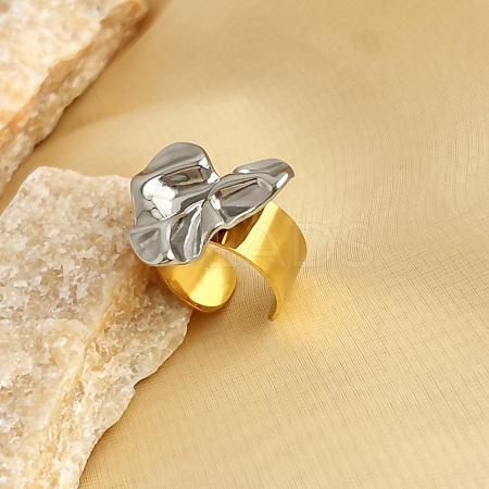 304 Stainless Steel Open Cuff Rings RJEW-K258-08GP-07-1