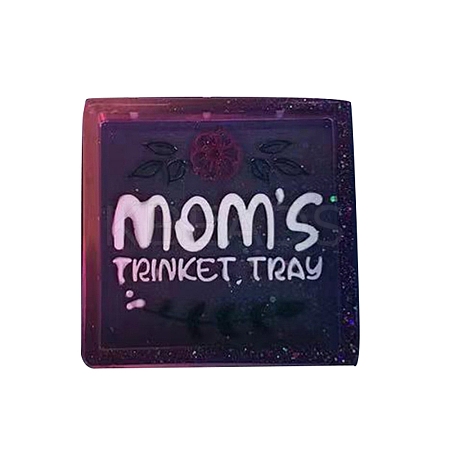 Square Mother's Day Word MOM DIY Tray Silicone Molds DIY-G112-02C-1