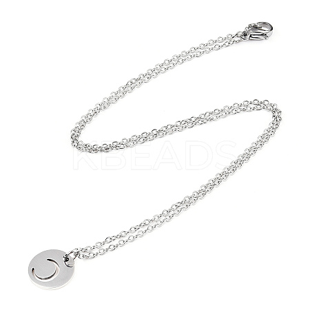 Non-Tarnish 201 Stainless Steel Initial Pendants Necklaces LS-NJEW-S069-TN507-C-1