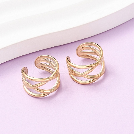 304 Stainless Steel C-Shaped Cuff Earrings EJEW-K268-86G-1