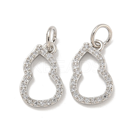 Brass Micro Pave Cubic Zirconia Pendants KK-L075-015P-1
