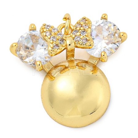 Rack Plating Brass Micro Pave Cubic Zirconia Pendants KK-Z063-19G-1