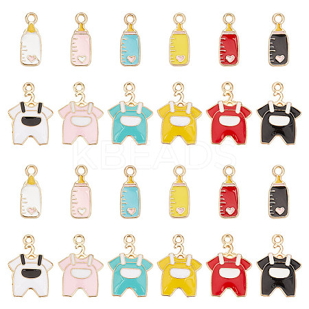 48Pcs 12 Style Alloy Enamel Pendants ENAM-AR0001-38-1