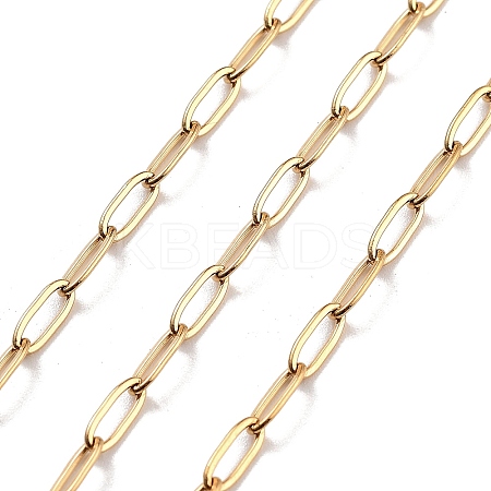 PVD Vacuum Plating 304 Stainless Steel Paperclip Chains CHS-H026-02G-02-1
