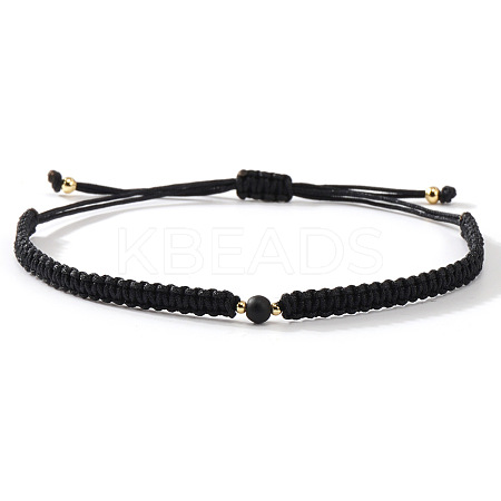 Natural Obsidian Round Link Bracelets KB3682-1-1