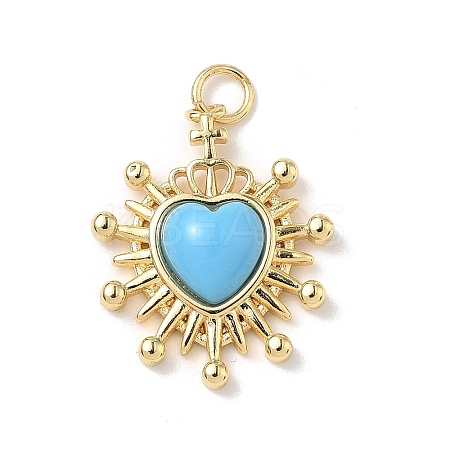 Heart Brass Pendants KK-D426-16E-G-1