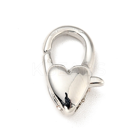 Brass Heart Lobster Claw Clasps KK-G416-47P-1