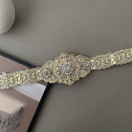 Alloy Crystal Rhinestone Flower Bride Wedding Dree Chain Belts FS-WG3EE17-01-1